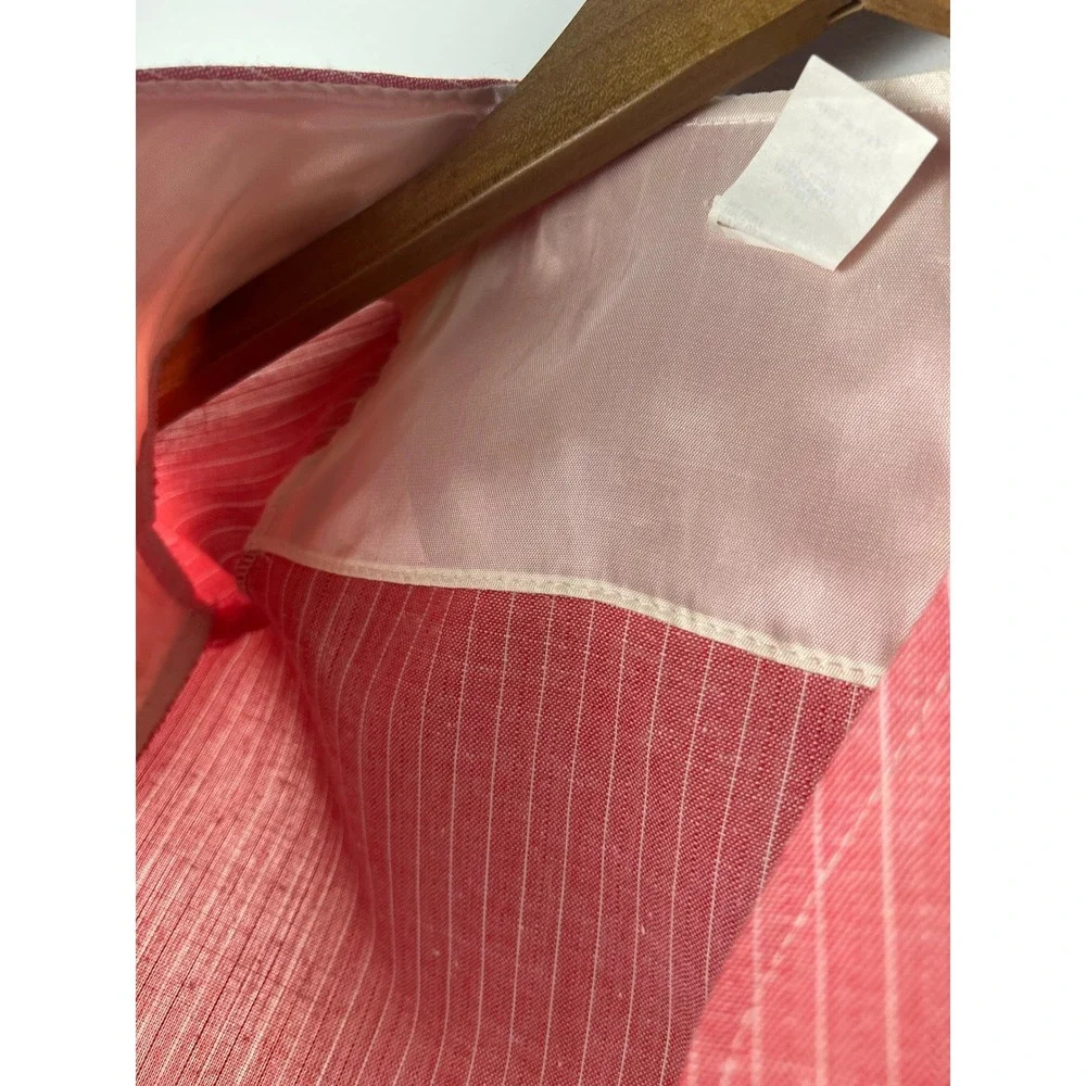 Vintage Pinstripe Blazer Jacket Kids 2T Pink White Striped Button Up Made in USA